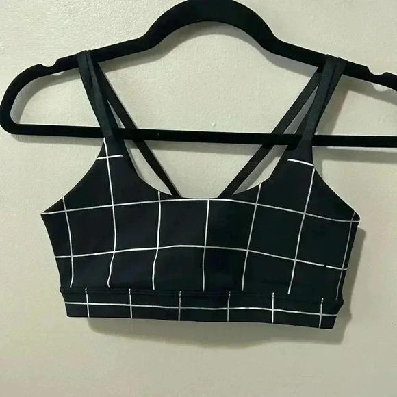 Good American Grid Foil-Print Bra 1/S - Picture 3 of 7